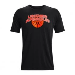 UNDER ARMOUR T-SHIRT BBALL BRANDED WORDMARK Nero