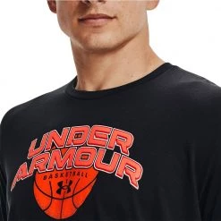 UNDER ARMOUR T-SHIRT BBALL BRANDED WORDMARK Nero -Strada Moda under armour 1370233 t shirt bball branded wordmark abbigliamento basket uomo 044616601 001 5