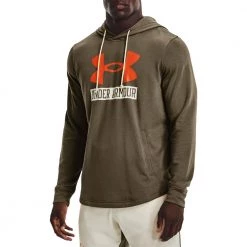 UNDER ARMOUR FELPA CON CAPPUCCIO LOGO RIVAL TERRY Verde -Strada Moda under armour 1370390 felpa cappuccio logo rival terry abbigliamento training e palestra uomo 044904001 361 3