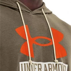 UNDER ARMOUR FELPA CON CAPPUCCIO LOGO RIVAL TERRY Verde -Strada Moda under armour 1370390 felpa cappuccio logo rival terry abbigliamento training e palestra uomo 044904001 361 5