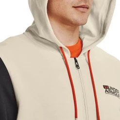 UNDER ARMOUR FELPA FULL ZIP CON CAPPUCCIO SUMMIT KNIT Beige -Strada Moda under armour 1370422 felpa full zip summit knit abbigliamento training e palestra uomo 044904901 279 5
