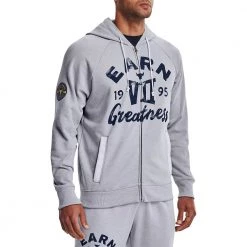 UNDER ARMOUR FELPA FULL ZIP E CAPPUCCIO PROJECT ROCK HEAVYWEIGHT Grigio 9 UNDER ARMOUR FELPA FULL ZIP E CAPPUCCIO PROJECT ROCK HEAVYWEIGHT Grigio -Strada Moda under armour 1370456 felpa cappuccio project rock abbigliamento training e palestra uomo 044905501 011 3