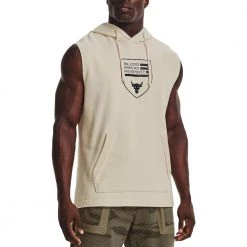 UNDER ARMOUR FELPA SMANICATA PJT ROCK Beige -Strada Moda under armour 1370462 felpa smanicata pjt rock abbigliamento training e palestra uomo 044906101 279 3