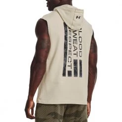 UNDER ARMOUR FELPA SMANICATA PJT ROCK Beige -Strada Moda under armour 1370462 felpa smanicata pjt rock abbigliamento training e palestra uomo 044906101 279 4