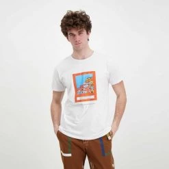 V2 T-SHIRT PORTOFINO Bianco -Strada Moda v2 tuprt t shirt portofino casual uomo 045121401 bia 4