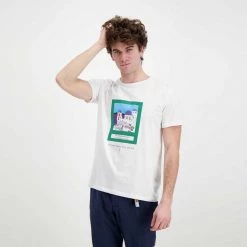 V2 T-SHIRT SANTORINI Bianco -Strada Moda v2 tusnt t shirt santorini casual uomo 045121601 bia 4