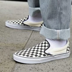 VANS CLASSIC SLIP-ON CHECK Bianco, Nero -Strada Moda vans veyebww classic slip on check tutte sneaker uomo 017956801 blk 3