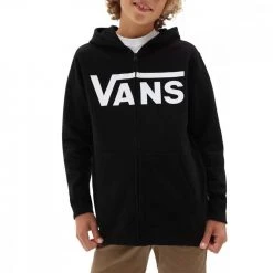 VANS FELPA FULL ZIP CON CAPPUCCIO CLASSIC BAMBINO Nero -Strada Moda vans vn0a45aey28 felpa full zip con cappuccio classic bambino abbigliamento bambino 039137501 y28 3