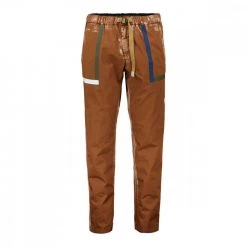 WHITE SAND PANTALONI CHINO CON TERMONASTRATURE A CONTRASTO Marrone