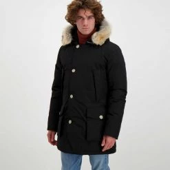 WOOLRICH ARCTIC PARKA DETACHABLE FUR Nero -Strada Moda woolrich cfwoou0482mrut0001 arctic parka detachable fur giacconi uomo 043911801 blk 3