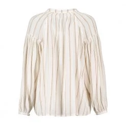 WOOLRICH BLUSA FLUID STRIPE LINO VISCOSA DONNA Bianco 5 WOOLRICH BLUSA FLUID STRIPE LINO VISCOSA DONNA Bianco -Strada Moda woolrich cfwwsi0130frut2942 blusa fluid stripes lino viscosa donna casual donna 044676301 8679 2